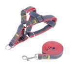 Harness with Leash-Adjustable Denim Dog Vest - Image 4