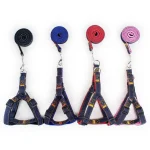 Harness with Leash-Adjustable Denim Dog Vest - Image 6