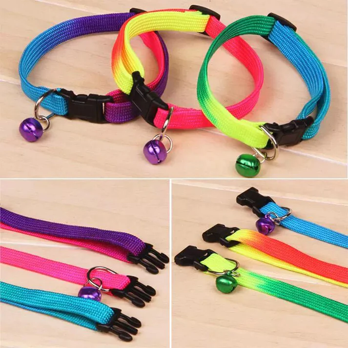 a7281077-e704-4bb8-a0b1-b0c980bc3d16.webp Rainbow Pet Collar with Bell - Image 1