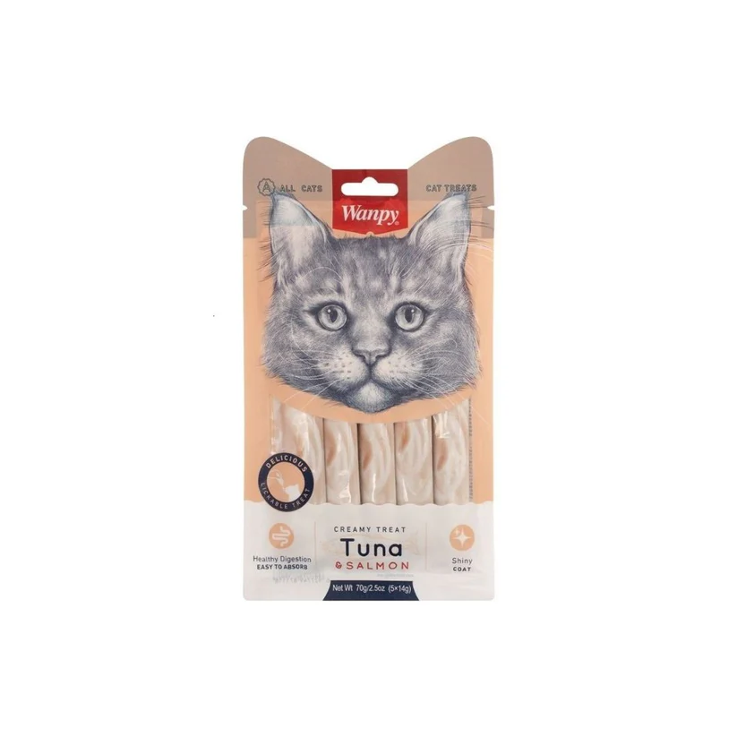 4182 Wanpy Creamy Lickable Treats Tuna & Salmon For Cat - Image 1