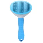 Retractable Pet Grooming Brush with Button – Oval
