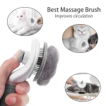 Retractable Pet Grooming Brush with Button – Oval - Image 2