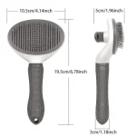 Retractable Pet Grooming Brush with Button – Oval - Image 4