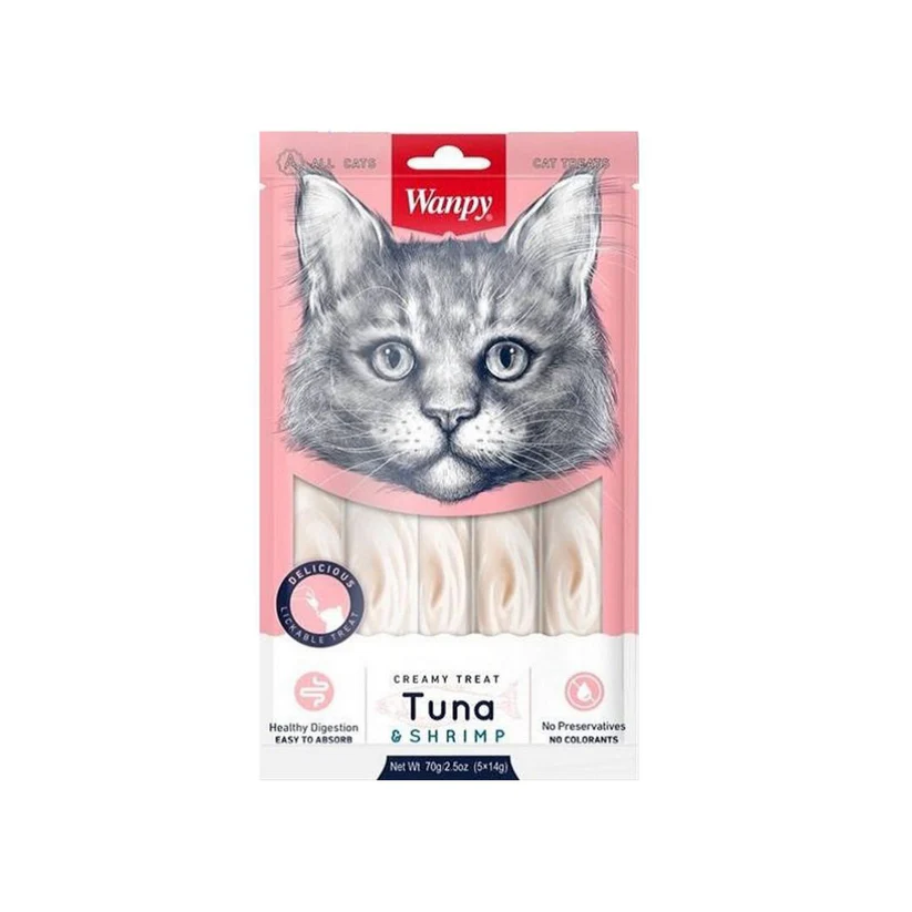 Wanpy5 Wanpy Creamy Lickable Treats Tuna and Shrimp For Cat - Image 1