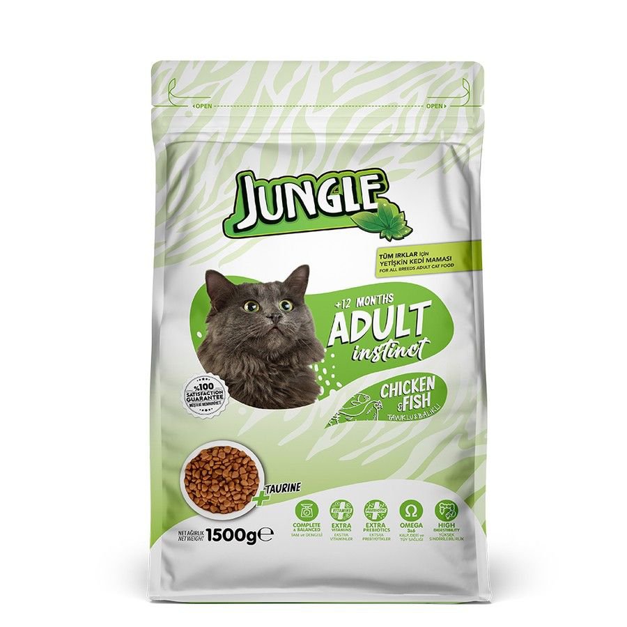 2025/03/1000243002-1.jpg Jungle Adult Cat Food With Chicken And Fish – 1.5 KG - Image 1