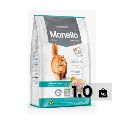 MONELLO ADULT CAT HAIRBALL – CHICKEN AND FISH FLAVOR