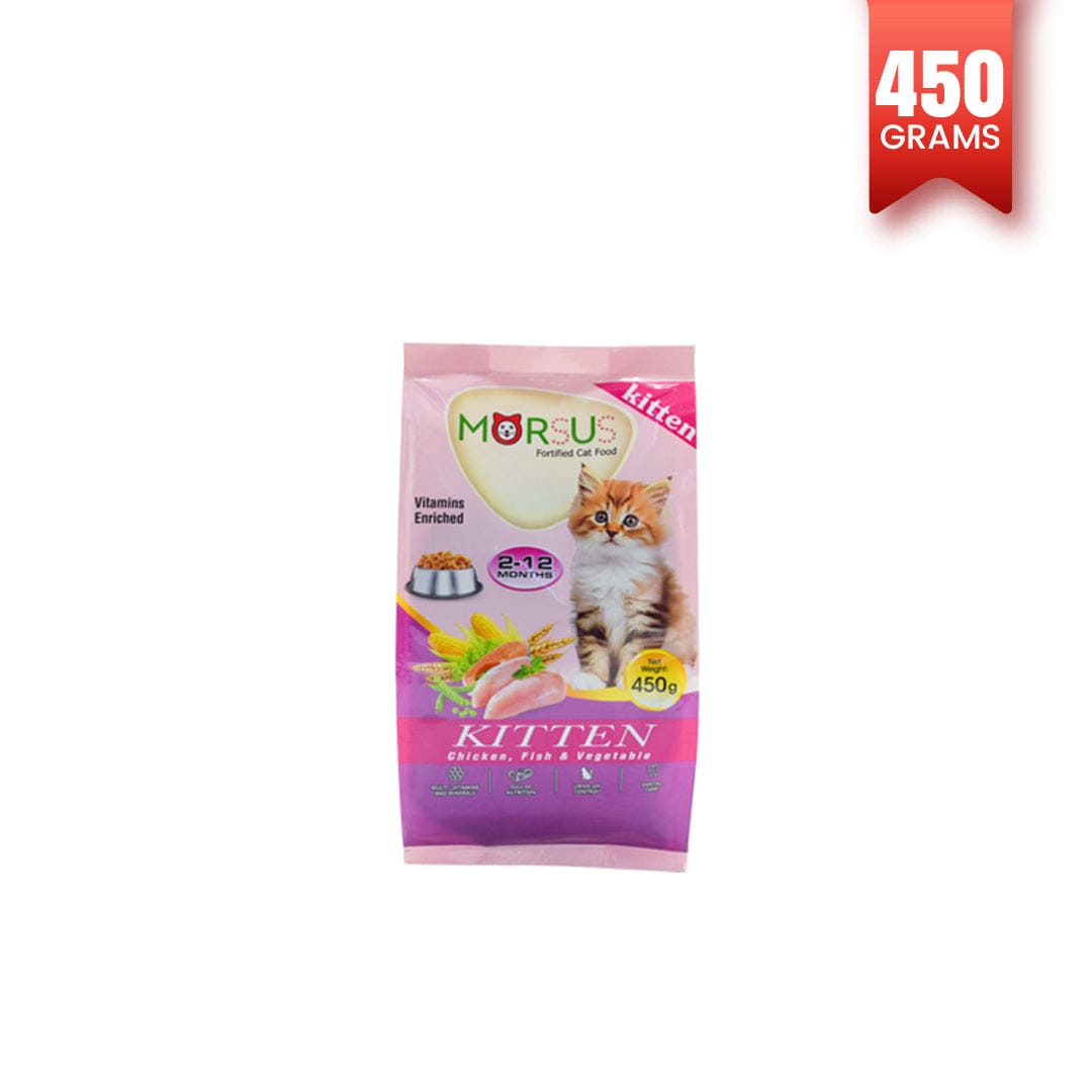 products_pink_450g.jpg Morsus Kitten Food (2-12 Months)- Chicken, Fish and Vegetable Flavour 450g - Image 1