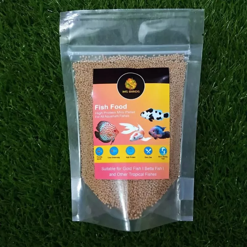 x1726500882_MS20BIDS20FISH20FOOD20HIGH20PROTIEN-800x800.jpg.pagespeed.ic_.OplomRd8_x.webp MS BIRDS (HIGH PROTEIN MINI PELLET FOR ALL AQUARIUM FISHES) FISH FOOD 150GM - Image 1