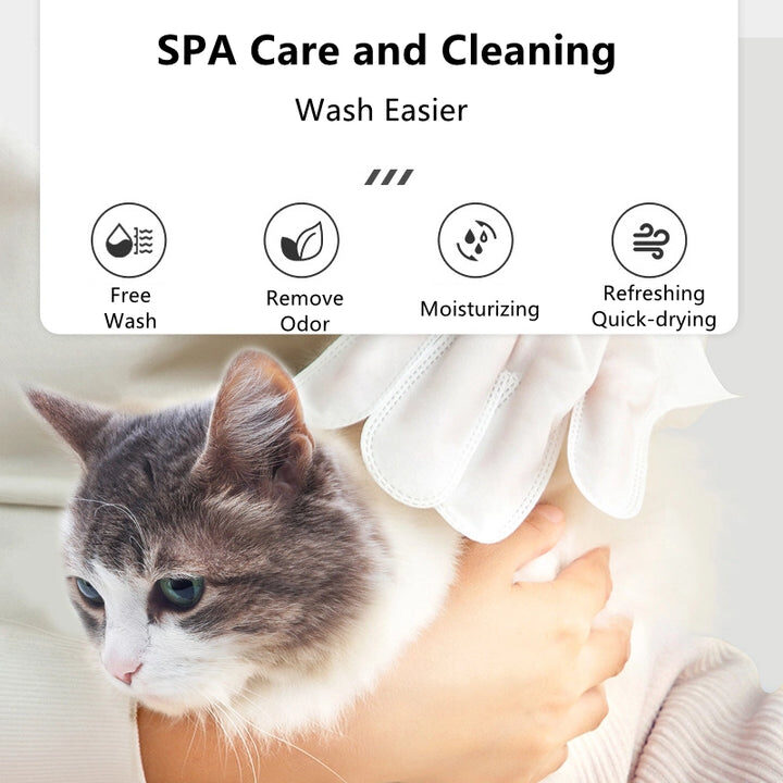 No Rinse Spa Wet Gloves for Pet Cleaning No Rinse Spa Wet Gloves for Pet Cleaning