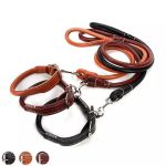 PU Leather Collar + Leash Heavy Duty For Dogs