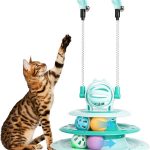 Cats Turntable Circle Track Toy with 2 Teaser Sticks