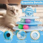 Cats Turntable Circle Track Toy with 2 Teaser Sticks - Image 2