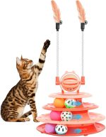 Cats Turntable Circle Track Toy with 2 Teaser Sticks - Image 3
