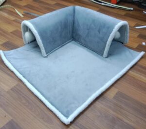 Cat Tunnel Bed & Play Tunnel with Hanging Toy Balls, Detachable & Washable, Great Gift for Small Pets (20 Inch, Grey)