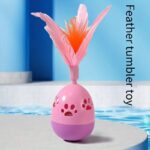 Plastic Ball With Feather Cat Toy - Image 5