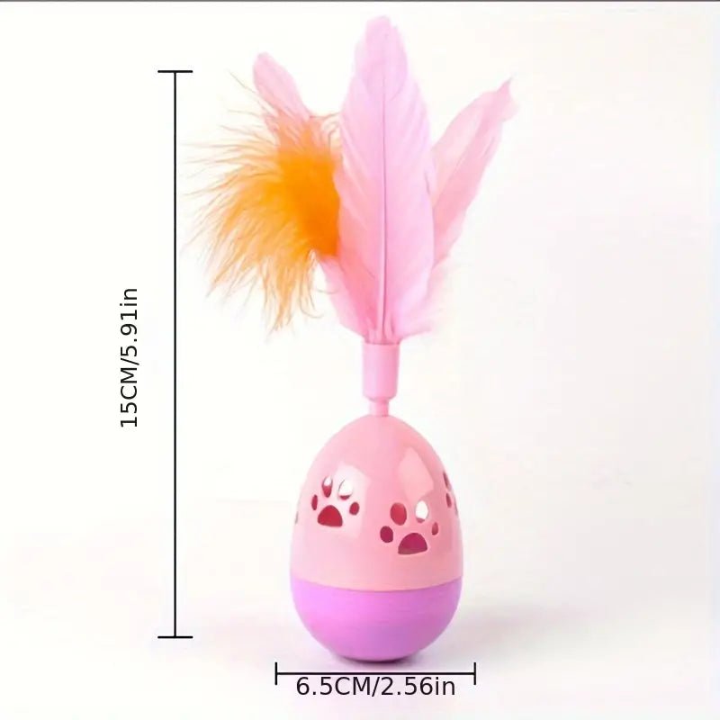 2025/12/1000248902.jpg Plastic Ball With Feather Cat Toy - Image 1