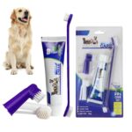Cat & Dog Toothbrush Kit,4-Piece Set with Toothpaste Fingerbrush
