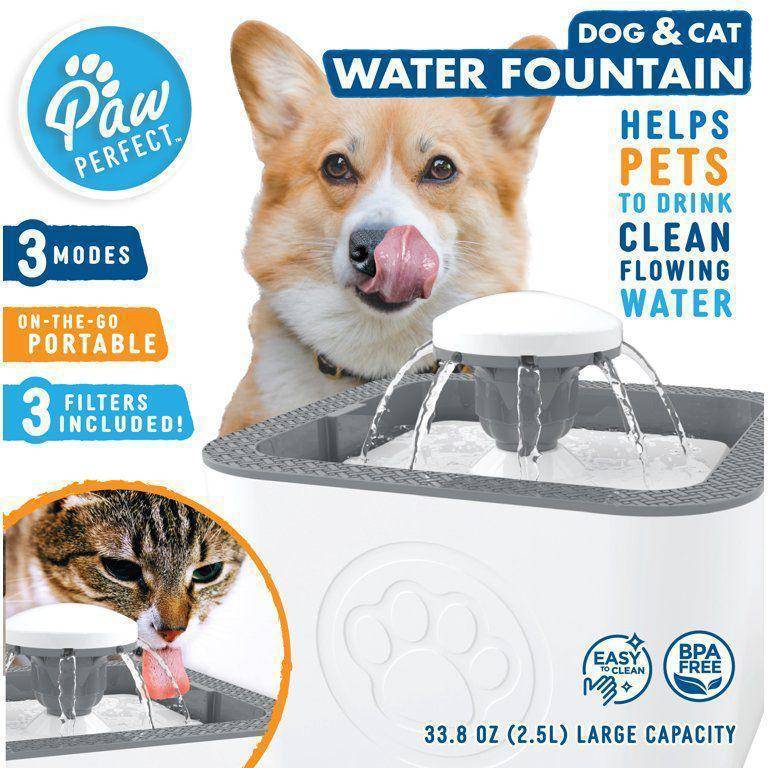 image (7) Cat Water Fountain, 2.5L Ultra Quiet Dog & Cat Drinking Fountain with Filter, Automatic Pet Water Fountain for Cats and Dogs