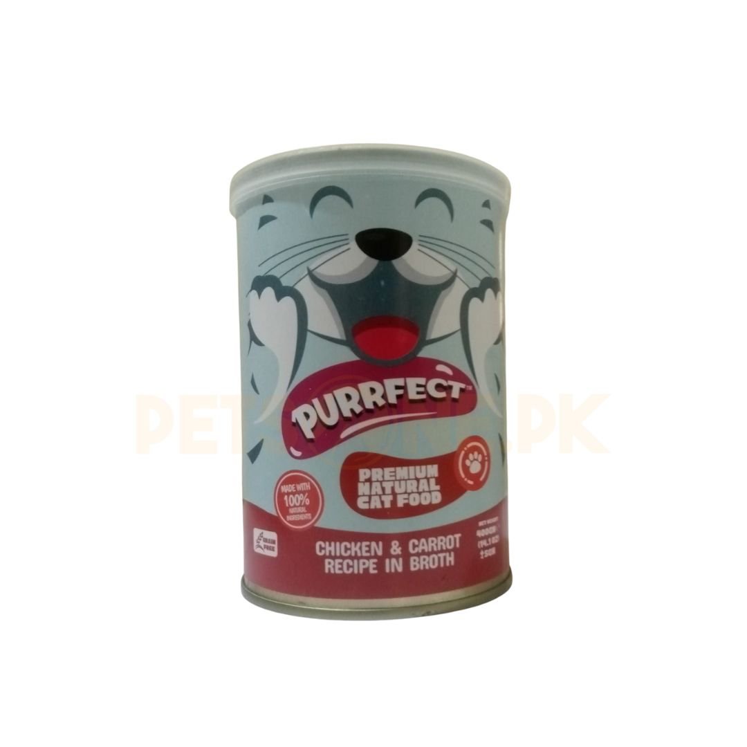2026/01/1000263625.jpg Purrfect Wet Cat Food Chicken And Carrot in Broth – 400 Gram - Image 1