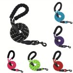 Round Rope Leash with Rubber Handle