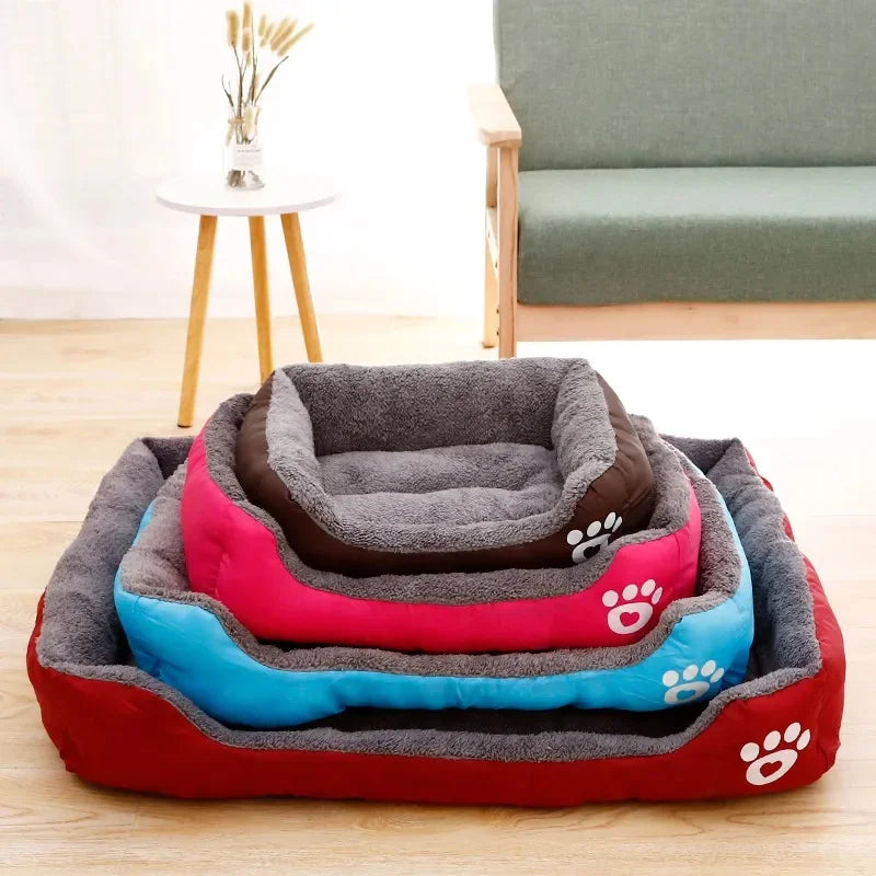 Animais-de-estima-o-gr_2.jpg Paw Waterproof Bottom Soft Fleece Warm Pet Sofa Dog Beds - Image 1