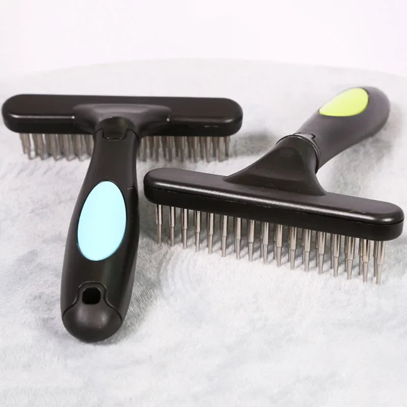 Dubbele-Rij-Pins-Professionele-Huisdier-Ondervach_1.jpg Rake Comb Curve Single for Cats and Dogs - Image 1