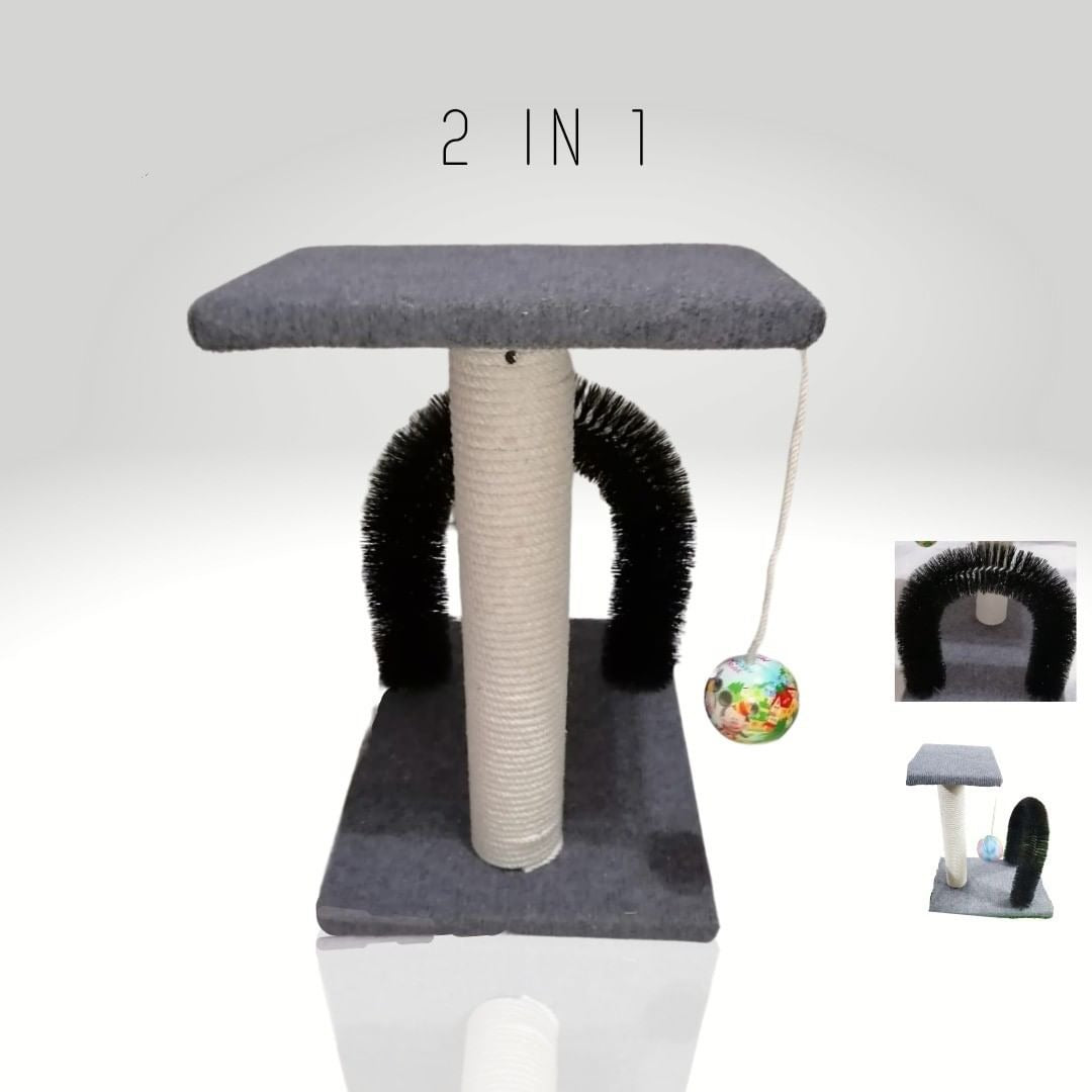 WhatsApp-Image-2021-02-17-at-3.37.19-AM.jpg Cat Scratch Post With Arch Groomer Brush - Image 1