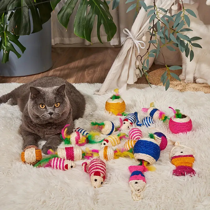 d075a04c1c7b81a82bfdb24a0d35c797.jpg Multi Color Mouse Cat Toy - Image 1