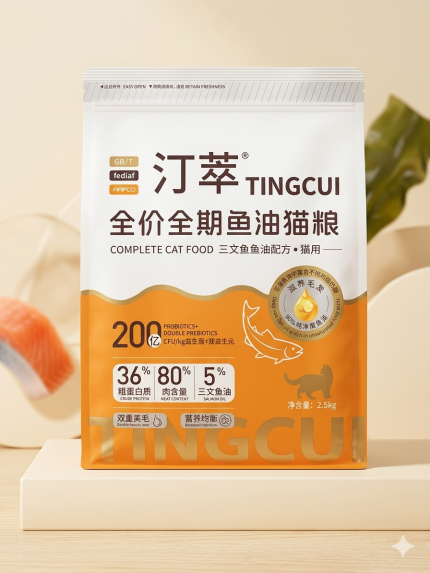 Tingcui Premium Salmon Oil & Probiotic Cat Food – Healthy Coat & Digestion
